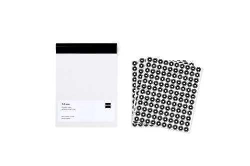 Referenčn&iacute; značky 3,0 mm, b&iacute;l&eacute;, nek&oacute;dovan&eacute;, s n&iacute;zkou adhezn&iacute; silou, 3000 kusů fotografie produktu Back View L