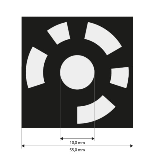 Referenčn&iacute; značky 10,0 mm, k&oacute;dovan&eacute; 8-427, b&iacute;l&eacute;, se středn&iacute; adhezn&iacute; silou fotografie produktu