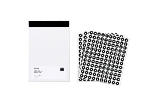 Referenčn&iacute; značky 5,0 mm, b&iacute;l&eacute;, nek&oacute;dovan&eacute;, s vysokou adhezn&iacute; silou, tepelně odoln&eacute;, 3000 kusů fotografie produktu Back View L