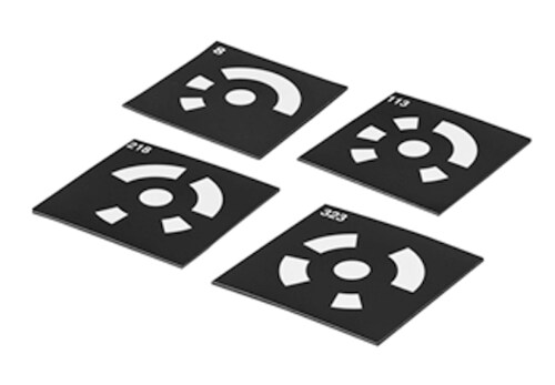 Referenčn&iacute; značky 10,0 mm, k&oacute;dovan&eacute; 8-112, b&iacute;l&eacute; magnetick&eacute; fotografie produktu