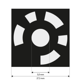 Referenčn&iacute; značky 5,0 mm, k&oacute;dovan&eacute; 8-427, b&iacute;l&eacute;, se středn&iacute; adhezn&iacute; silou fotografie produktu